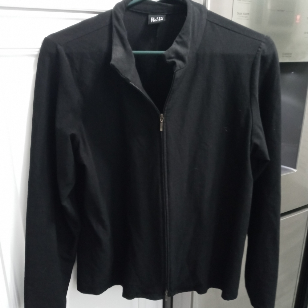 Eileen Fisher long sleeve full Zip Stretch Athletic 2 way Zip Jacket